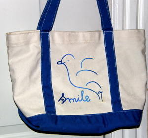 Sri Chinmoy's soul bird design tote bag